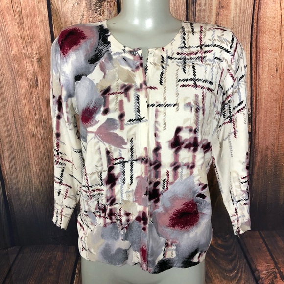 White House Black Market Sweaters - WHBM floral cardigan